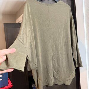 Jolie Dolman batwing blouse - olive green color